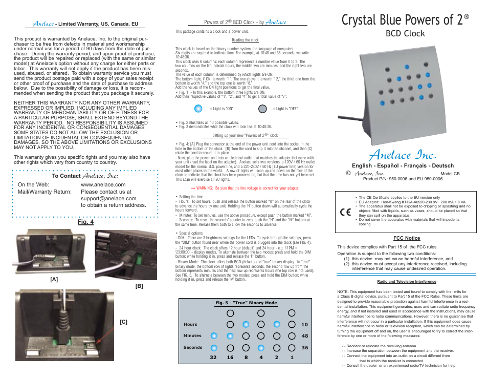 Anelace Crystal Blue Powers of  (through 2012) User Manual | 2 pages