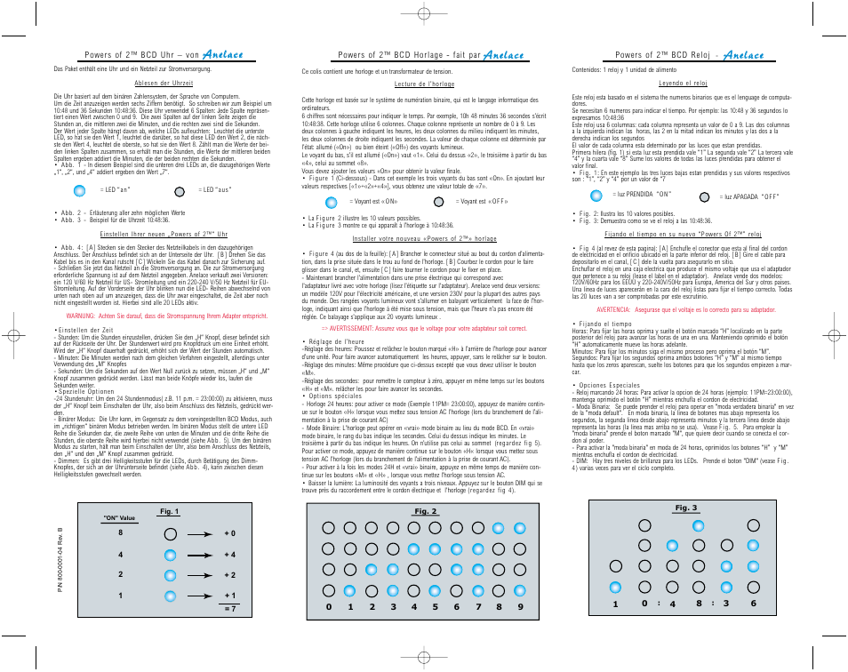 Aa n n ee ll a a cc ee | Anelace Crystal Blue (2005) User Manual | Page 2 / 2