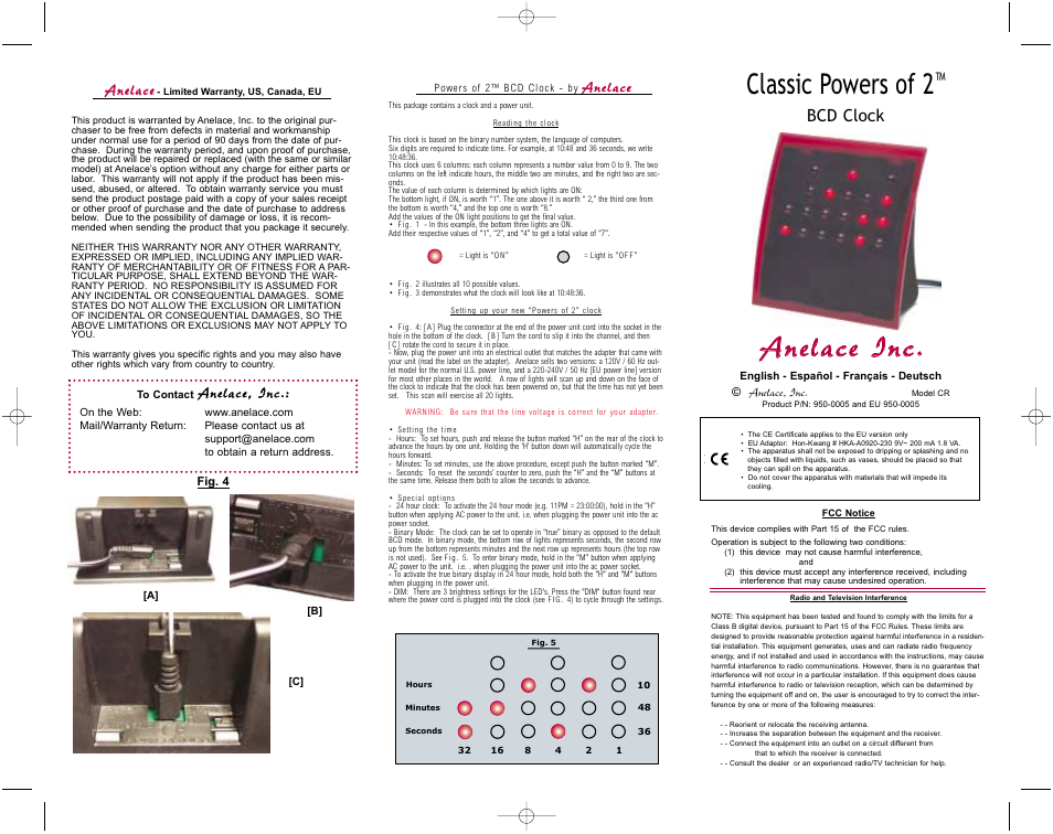 Anelace Classic Red (2005) User Manual | 2 pages