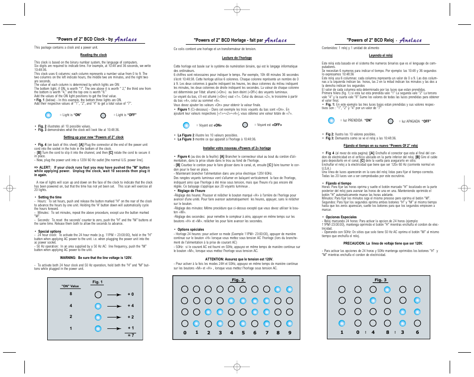Aa n n ee ll a a cc ee | Anelace Crystal Blue (no "DIM switch version)" User Manual | Page 2 / 2