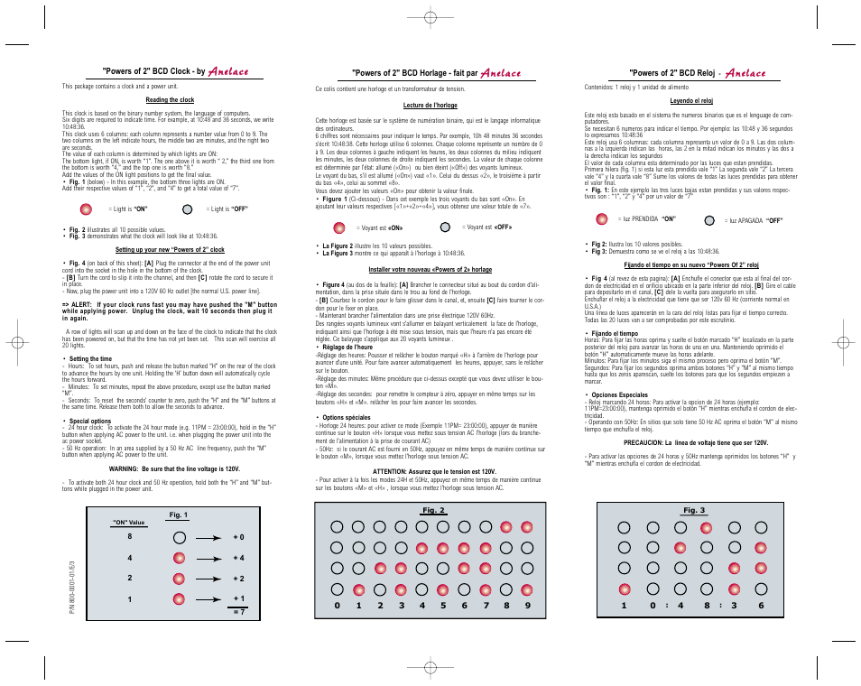 Aa n n ee ll a a cc ee | Anelace Classic Red (no "DIM switch version)" User Manual | Page 2 / 2
