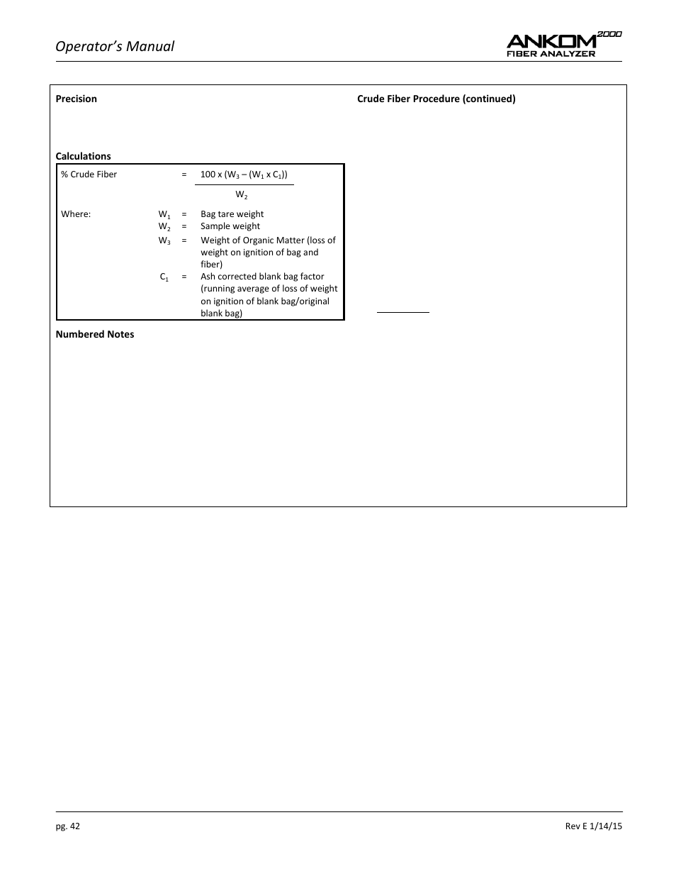 Operator’s manual | ANKOM 2000 Series User Manual | Page 42 / 52