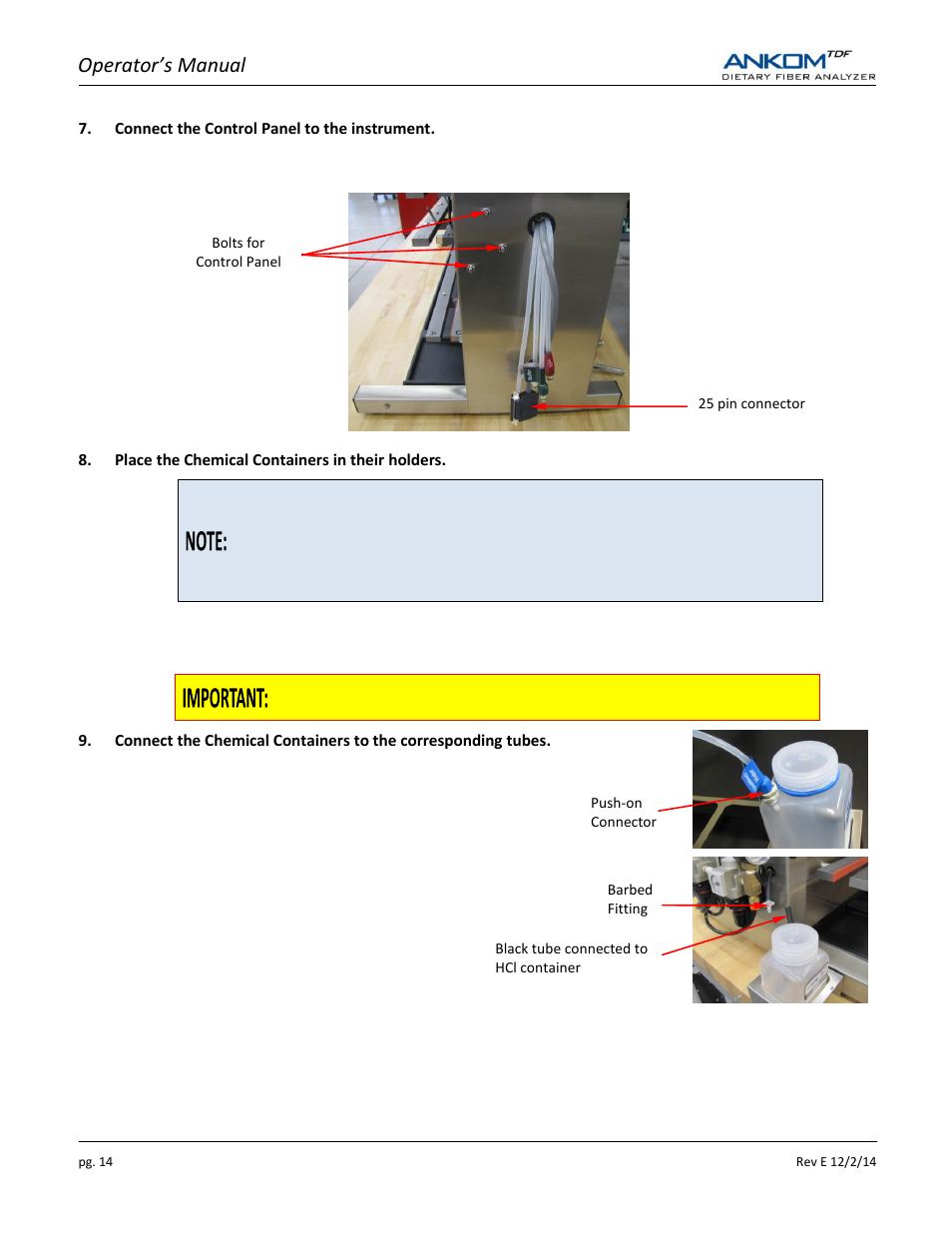 Operator’s manual | ANKOM TDF Dietary User Manual | Page 14 / 96