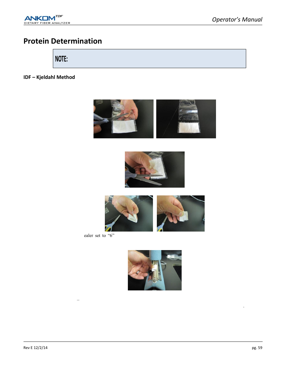 Protein determination, Operator’s manual | ANKOM TDF Dietary User Manual | Page 59 / 96