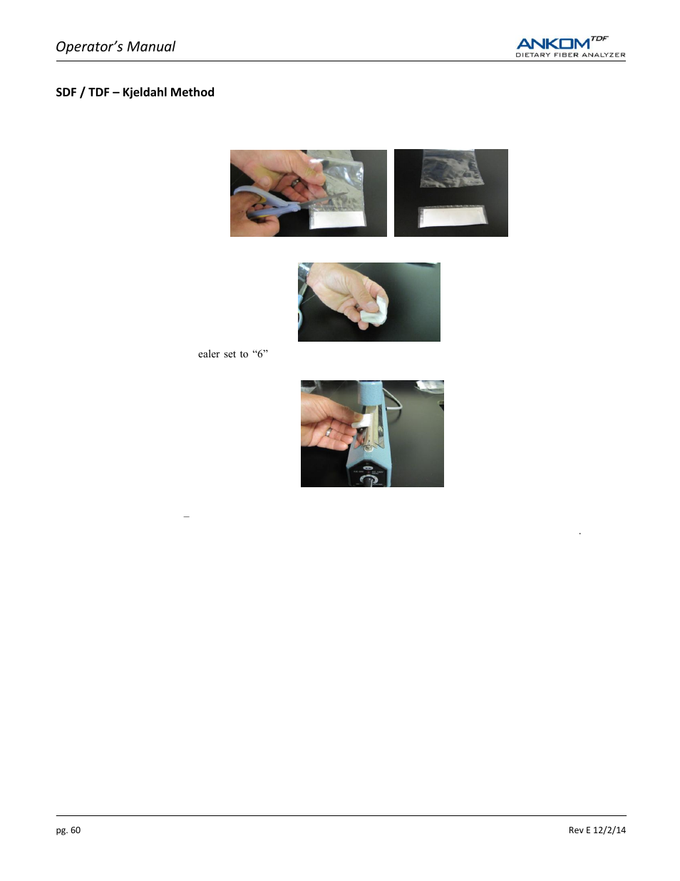 Operator’s manual | ANKOM TDF Dietary User Manual | Page 60 / 96