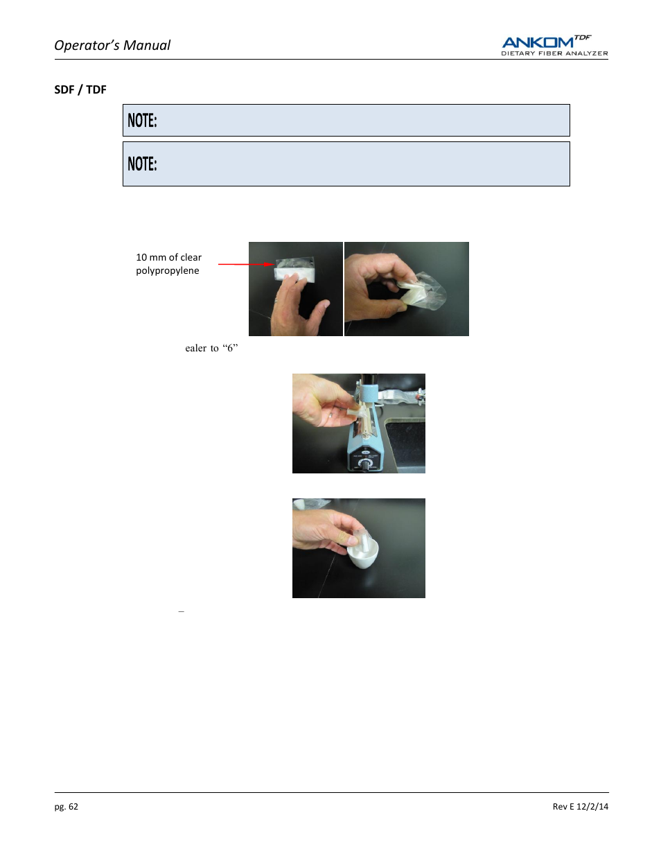 Operator’s manual | ANKOM TDF Dietary User Manual | Page 62 / 96