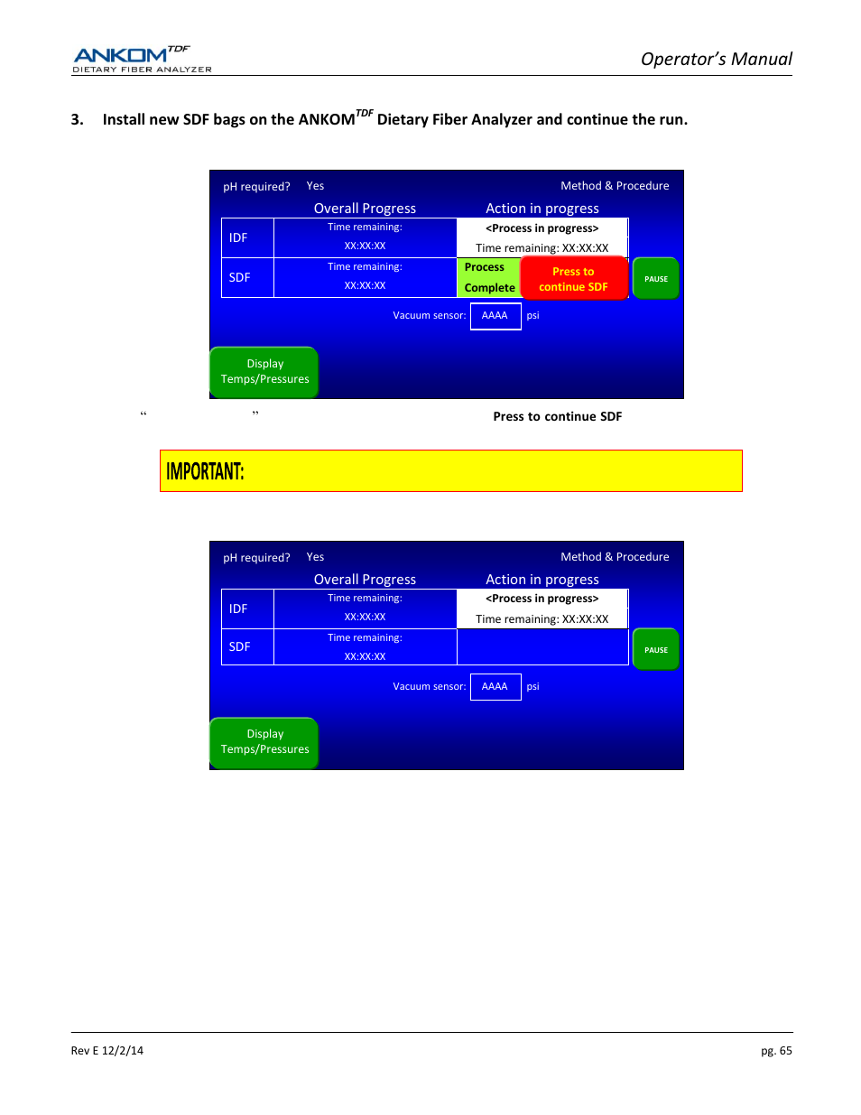 Operator’s manual | ANKOM TDF Dietary User Manual | Page 65 / 96