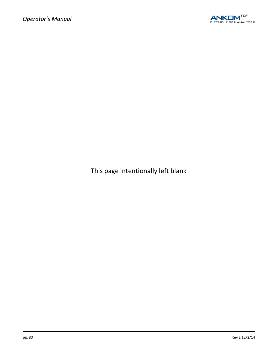 This page intentionally left blank | ANKOM TDF Dietary User Manual | Page 80 / 96