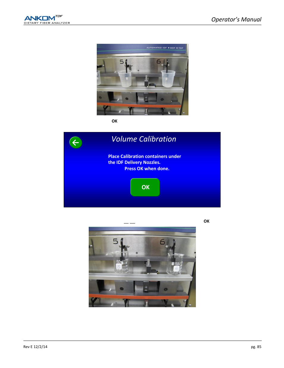 Volume calibration, Operator’s manual | ANKOM TDF Dietary User Manual | Page 85 / 96