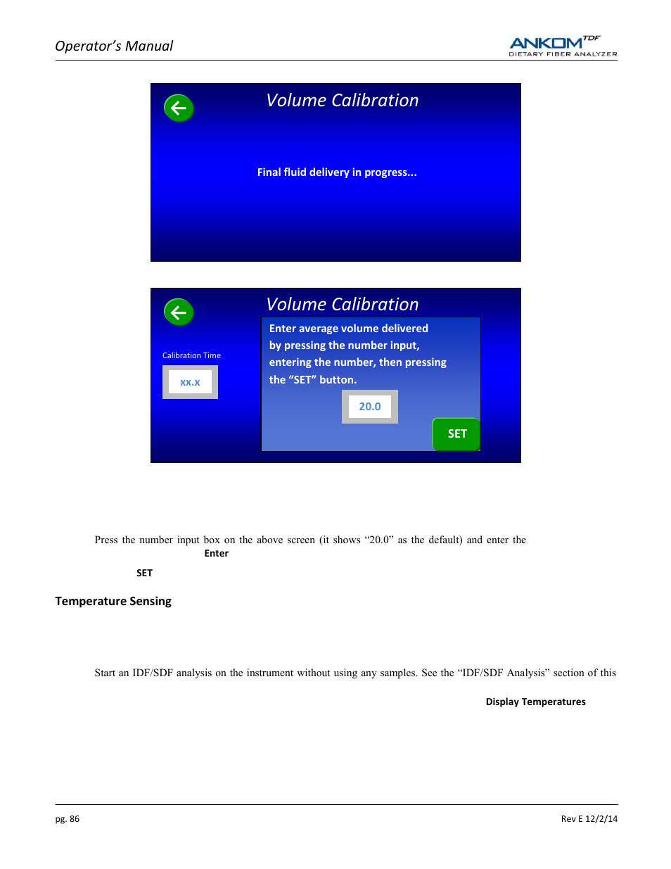 Volume calibration | ANKOM TDF Dietary User Manual | Page 86 / 96