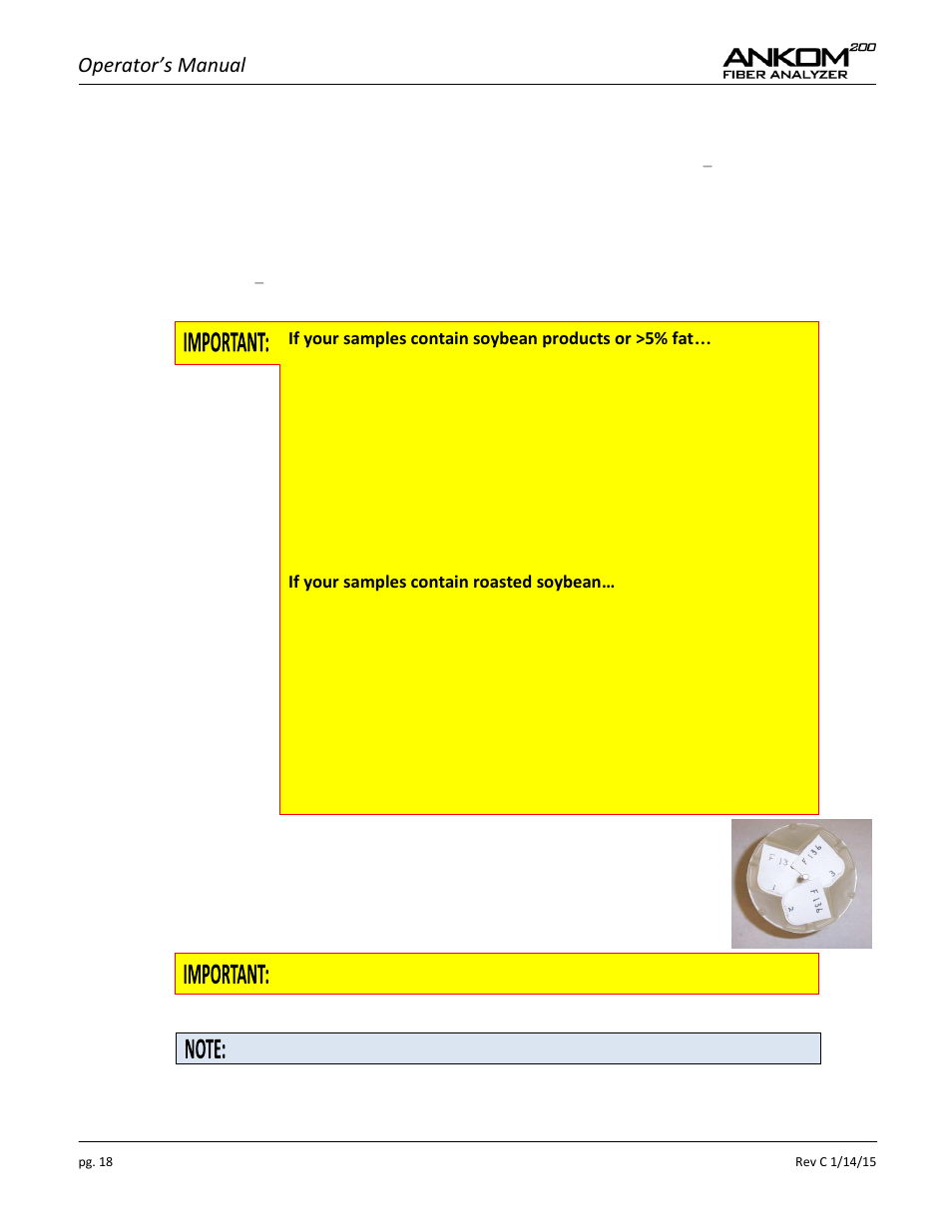 Operator’s manual | ANKOM 200 Series User Manual | Page 18 / 40