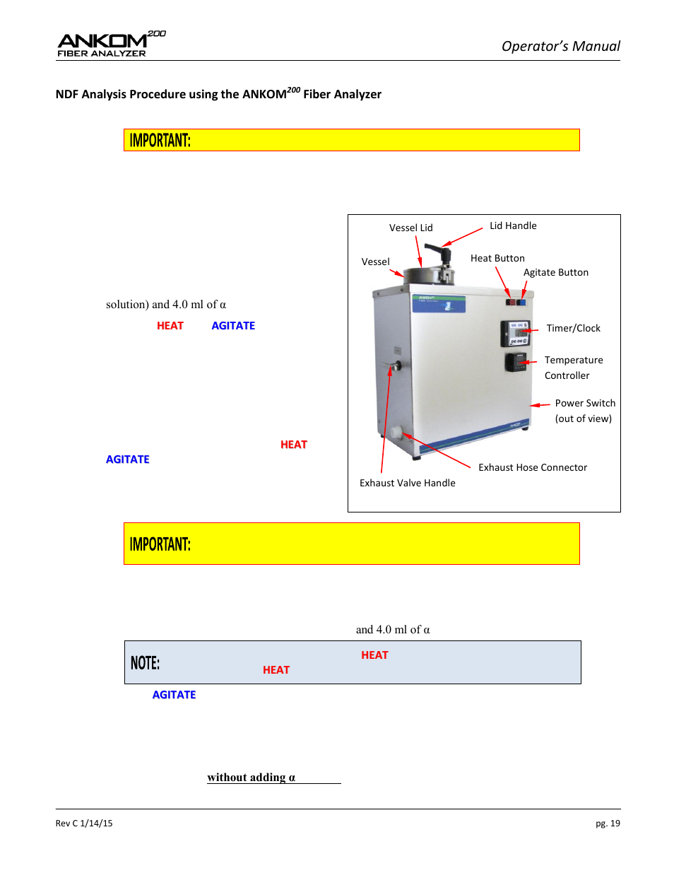 Operator’s manual | ANKOM 200 Series User Manual | Page 19 / 40