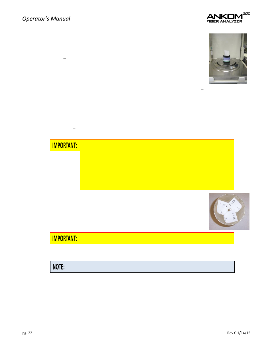 Operator’s manual | ANKOM 200 Series User Manual | Page 22 / 40