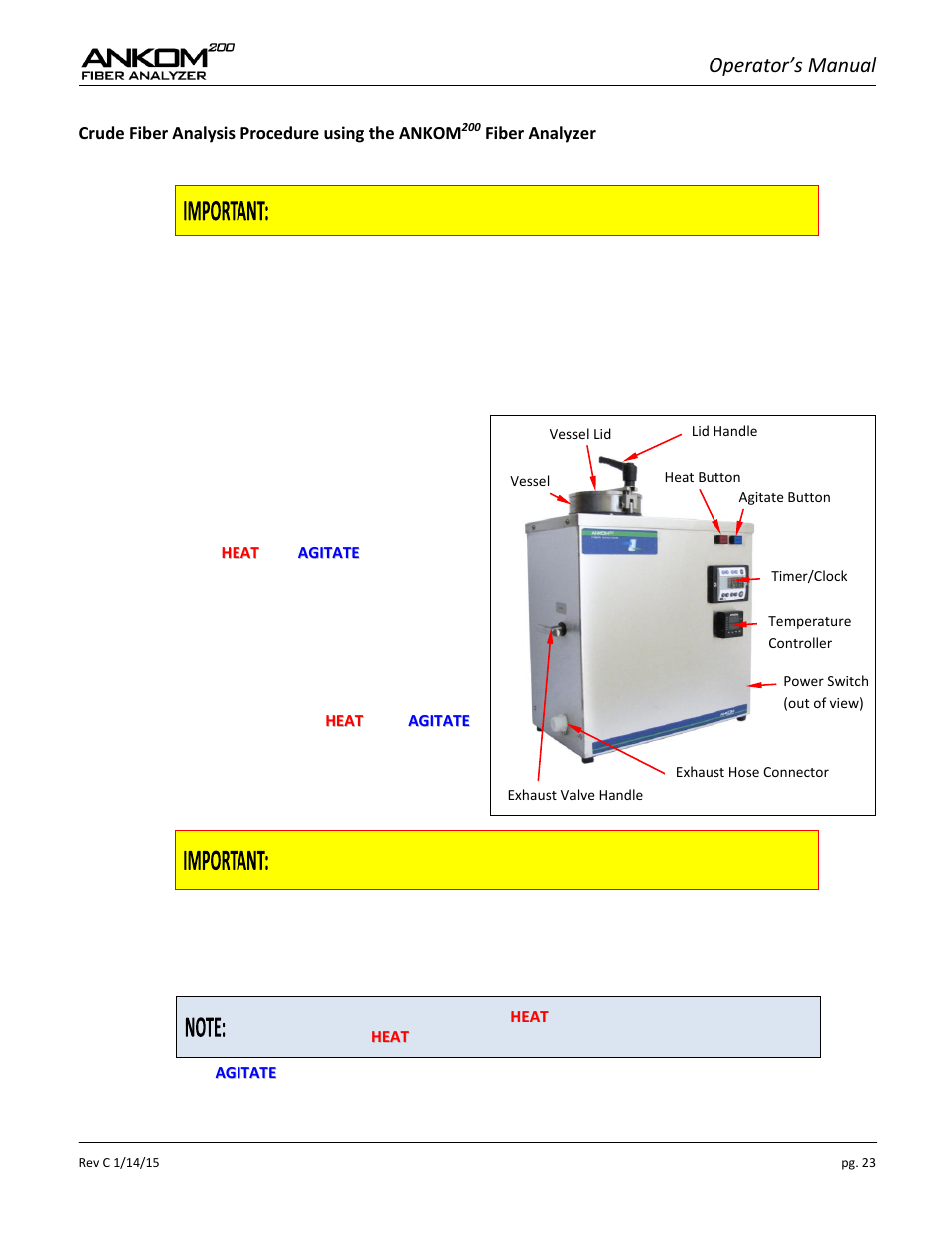 Operator’s manual | ANKOM 200 Series User Manual | Page 23 / 40
