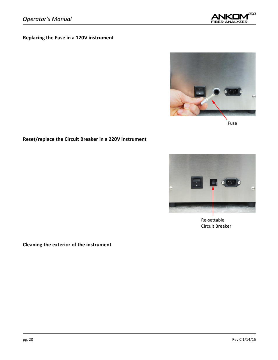 Operator’s manual | ANKOM 200 Series User Manual | Page 28 / 40