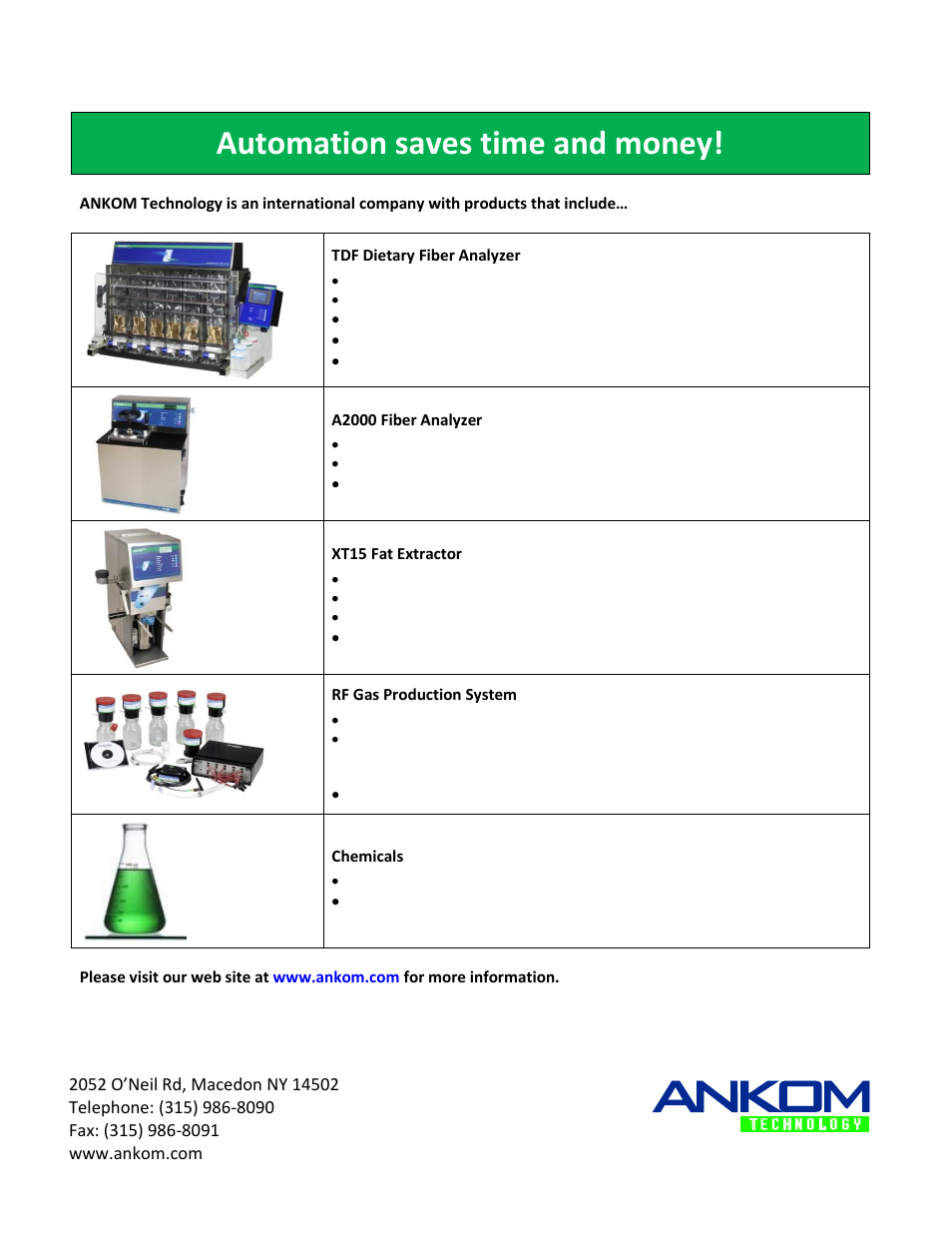 Automation saves time and money | ANKOM XT15 Series User Manual | Page 32 / 32