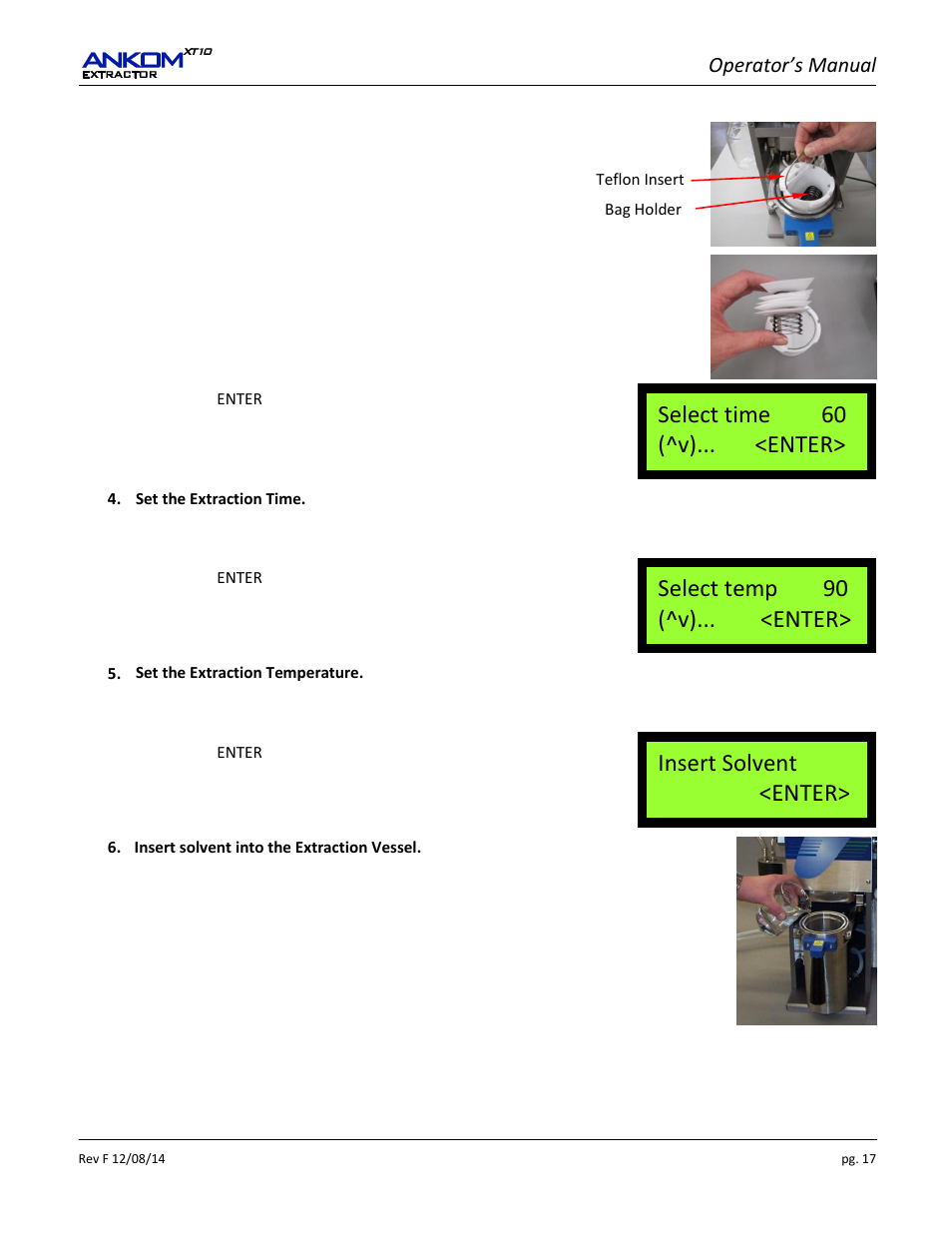 Operator’s manual | ANKOM XT10 Series User Manual | Page 17 / 32