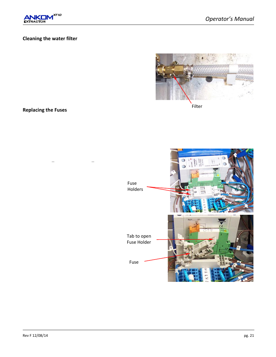 Operator’s manual | ANKOM XT10 Series User Manual | Page 21 / 32