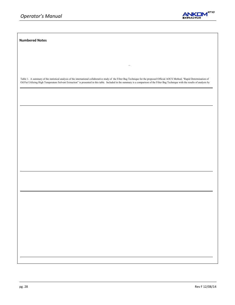 Operator’s manual | ANKOM XT10 Series User Manual | Page 28 / 32