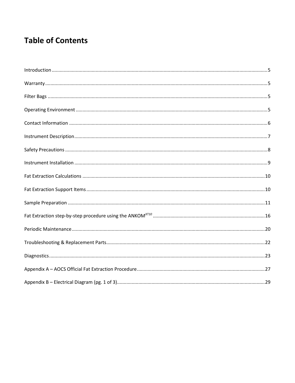ANKOM XT10 Series User Manual | Page 3 / 32