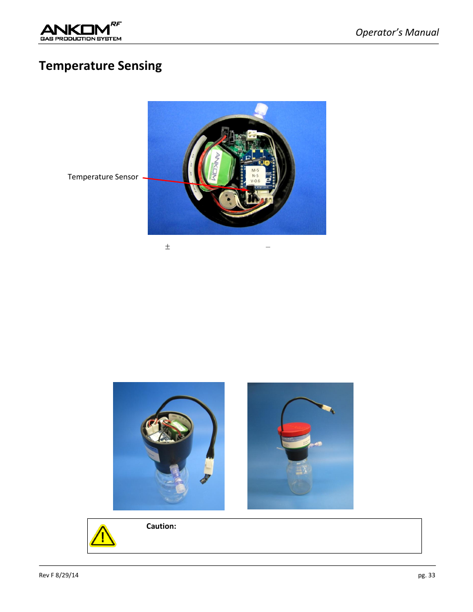 Temperature sensing, Operator’s manual | ANKOM RF User Manual | Page 33 / 48