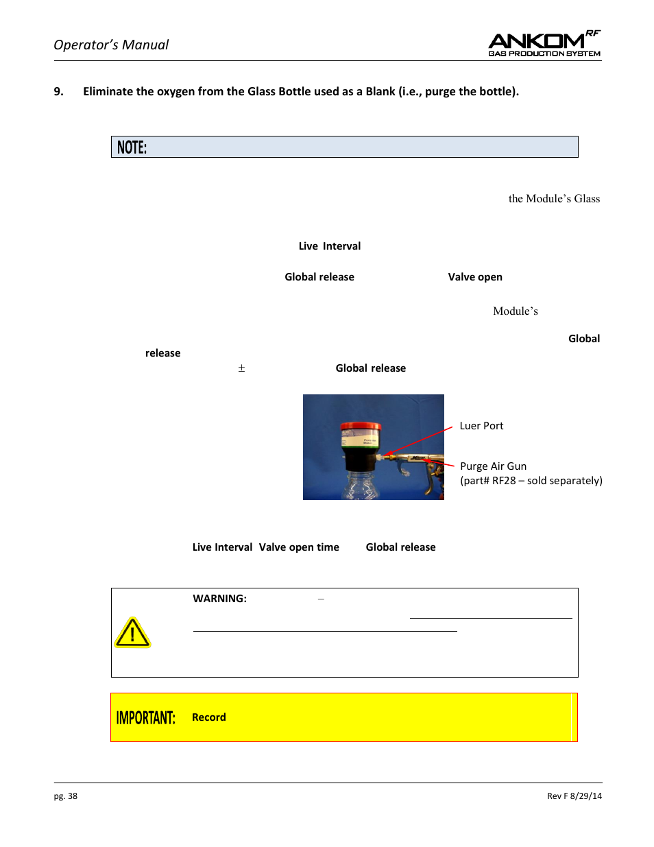 Operator’s manual | ANKOM RF User Manual | Page 38 / 48