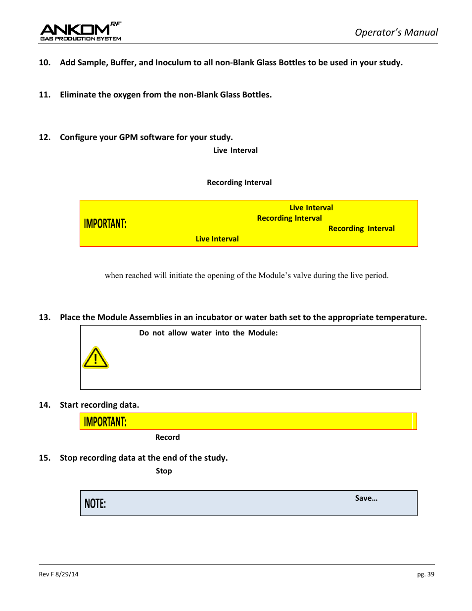 Operator’s manual | ANKOM RF User Manual | Page 39 / 48