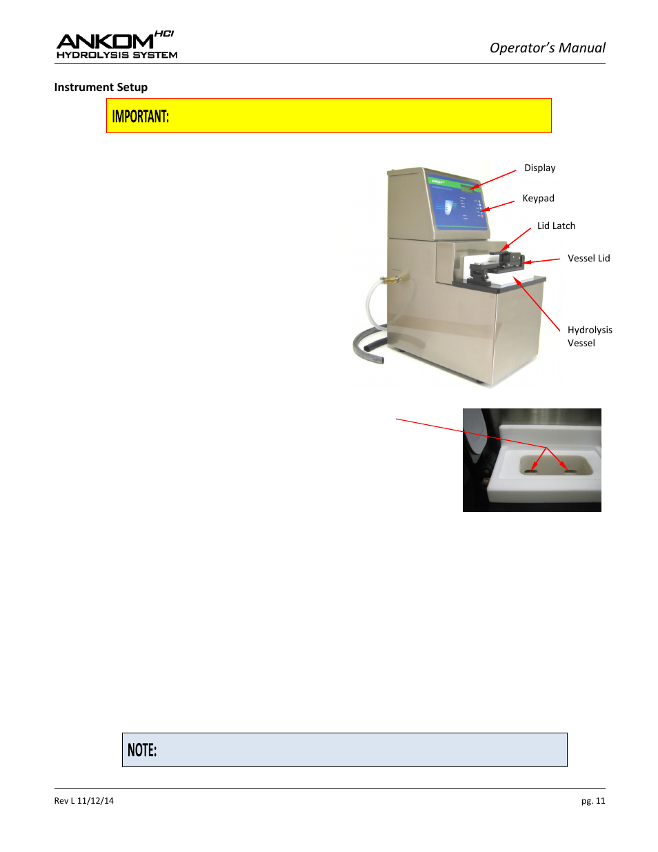 Operator’s manual | ANKOM HCl Series User Manual | Page 11 / 28