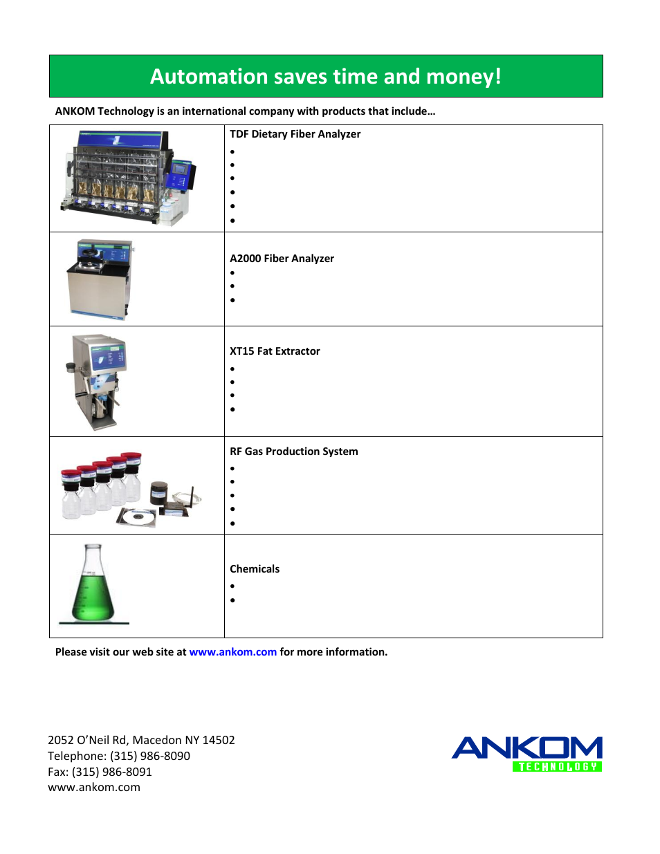 Automation saves time and money | ANKOM HCl Series User Manual | Page 28 / 28