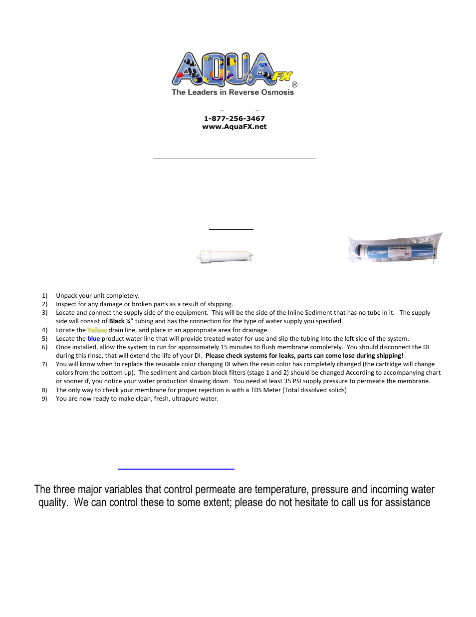 AquaFX The AquaFX Seahorse Inline RO/DI User Manual | Page 2 / 8