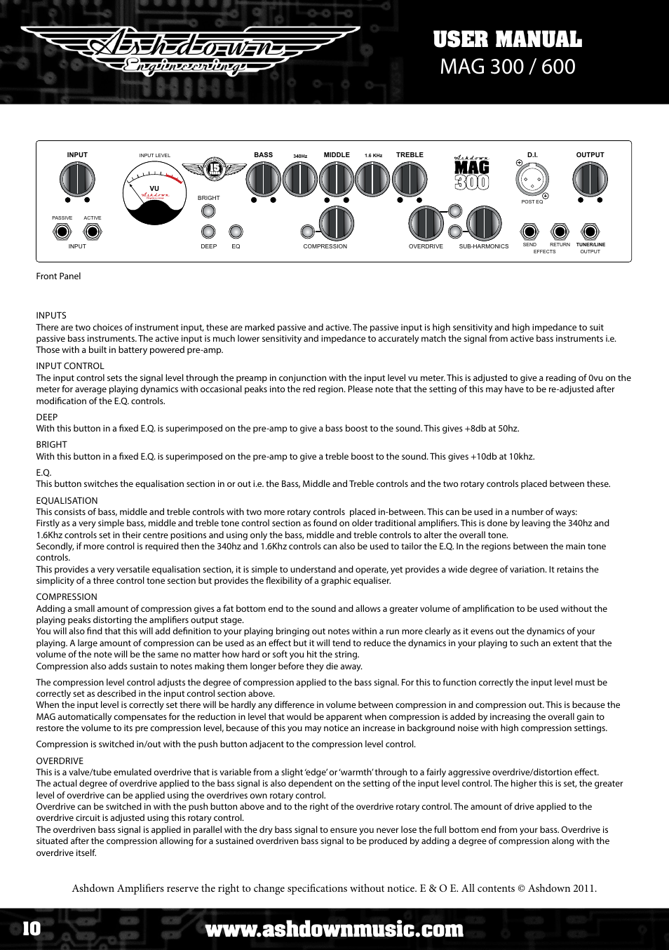 Ashdown FIVE 15 MINI RIG User Manual | Page 10 / 34