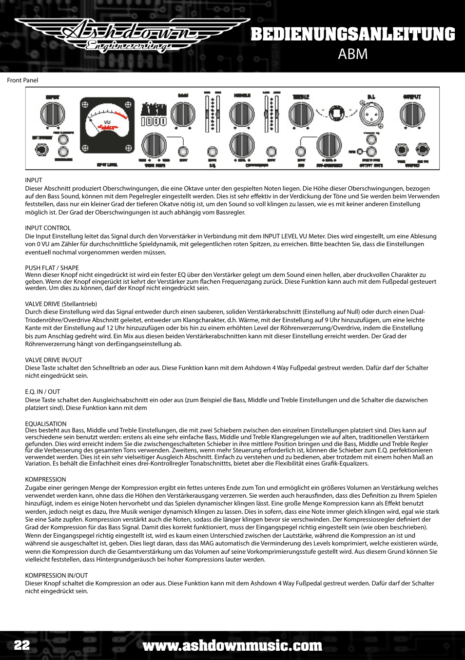 Bedienungsanleitung abm | Ashdown ABM NEO C210 User Manual | Page 22 / 34