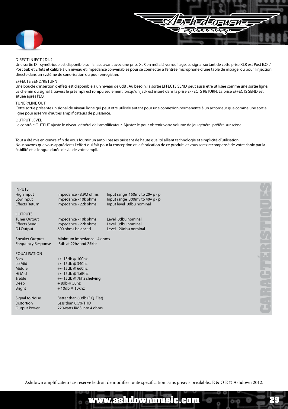 Manuel d’emploi eb lite 220 | Ashdown ABM NEO C210 User Manual | Page 29 / 34