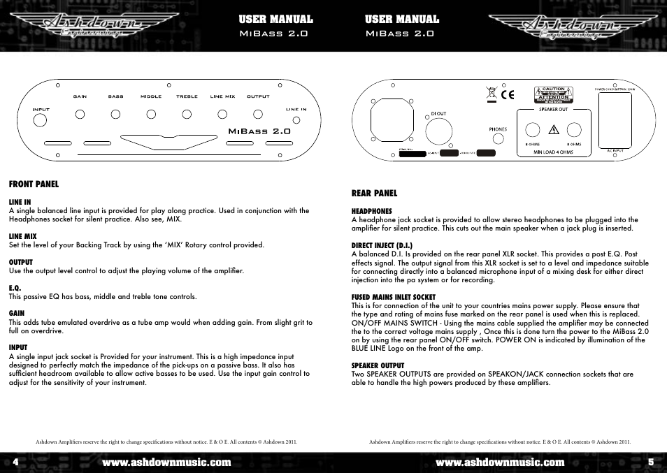 Mibass 2.0 | Ashdown MIBASS 2.0 User Manual | Page 3 / 5