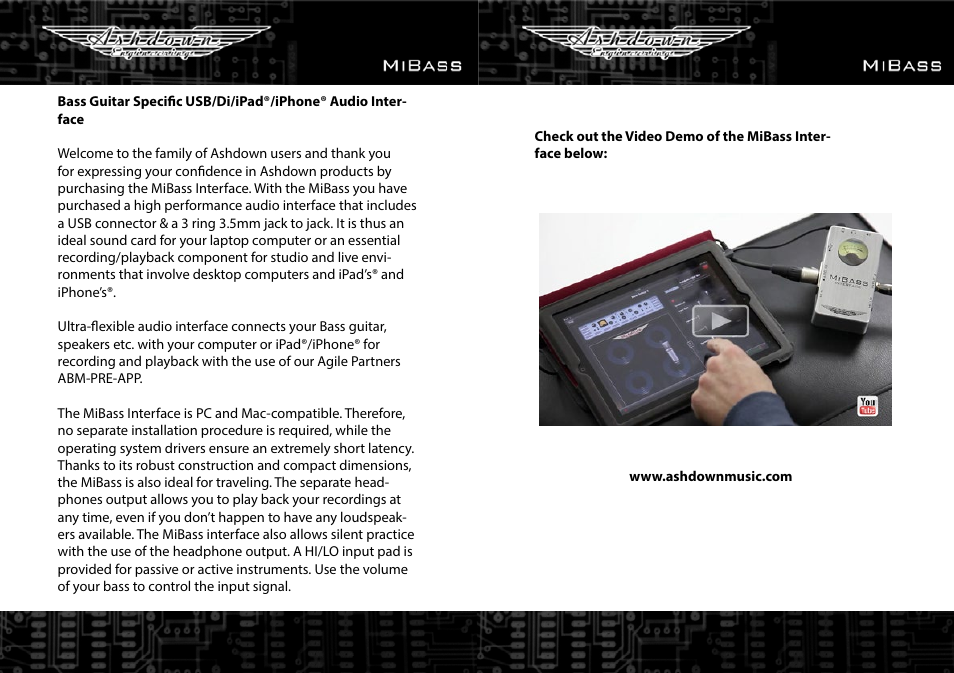Ashdown MIBASS INTERFACE User Manual | Page 2 / 5