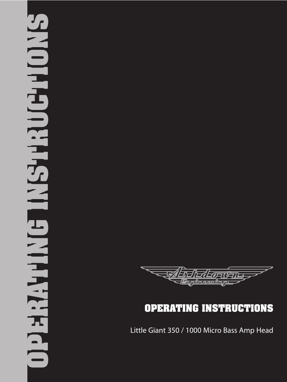 Ashdown LITTLE GIANT 1000 User Manual | 7 pages