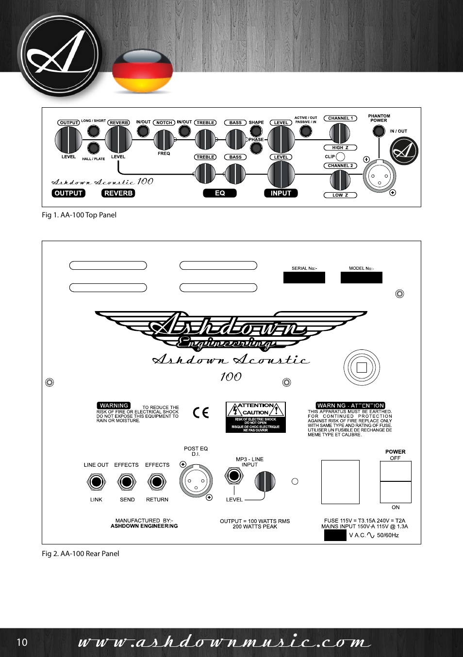 User manual | Ashdown Acoustic 100 - BK User Manual | Page 10 / 22
