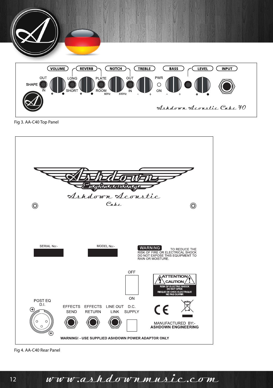 User manual | Ashdown Acoustic 100 - BK User Manual | Page 12 / 22