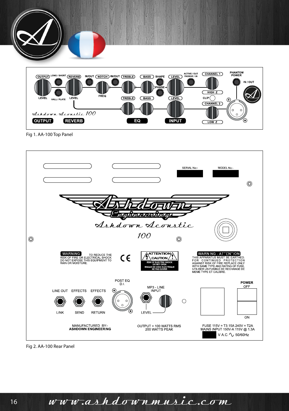 User manual | Ashdown Acoustic 100 - BK User Manual | Page 16 / 22