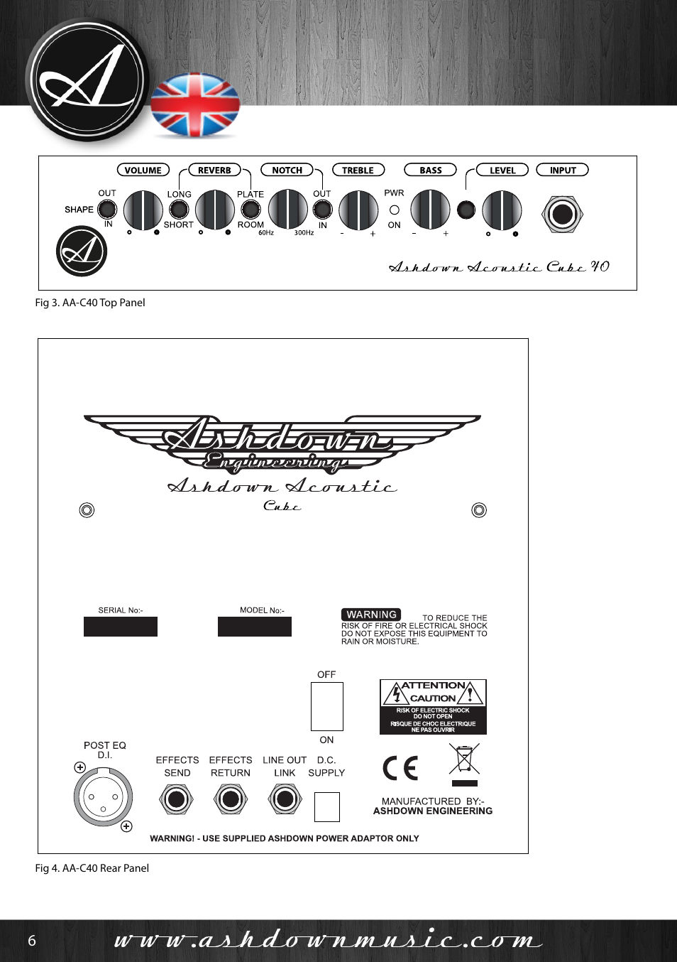 User manual | Ashdown Acoustic 100 - BK User Manual | Page 6 / 22