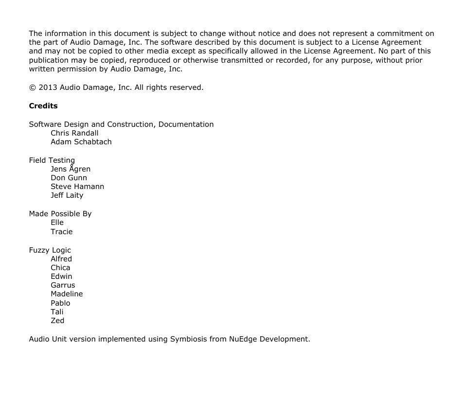 Audio Damage Mangleverb User Manual | Page 2 / 13