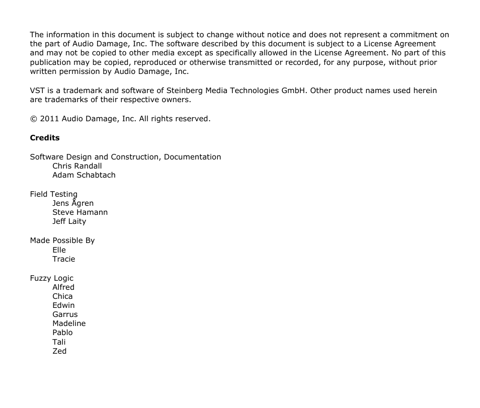 Audio Damage Filterstation User Manual | Page 2 / 18