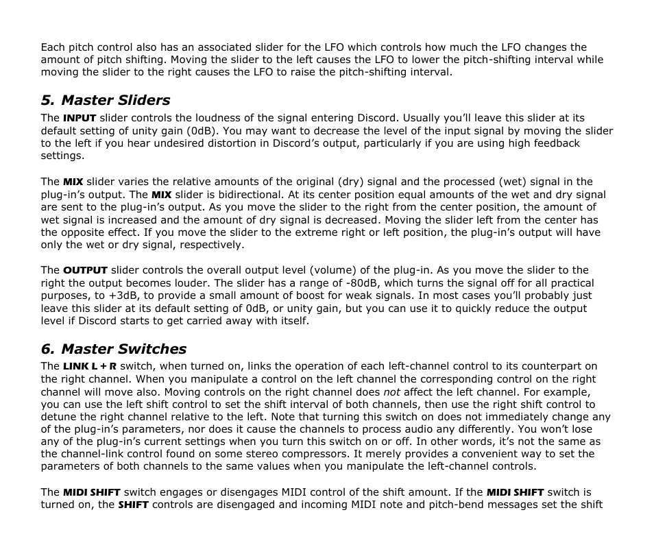 Master sliders, Master switches | Audio Damage Discord3 Upgrade User Manual | Page 14 / 16