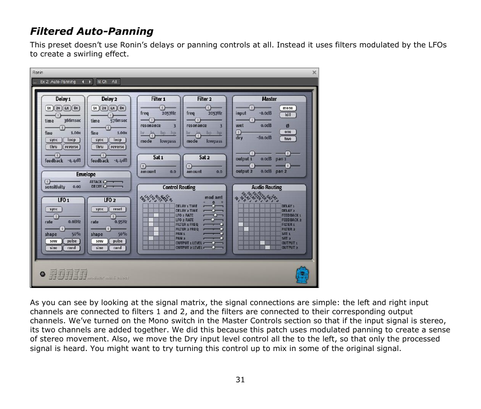 Filtered auto-panning | Audio Damage Ronin User Manual | Page 31 / 37