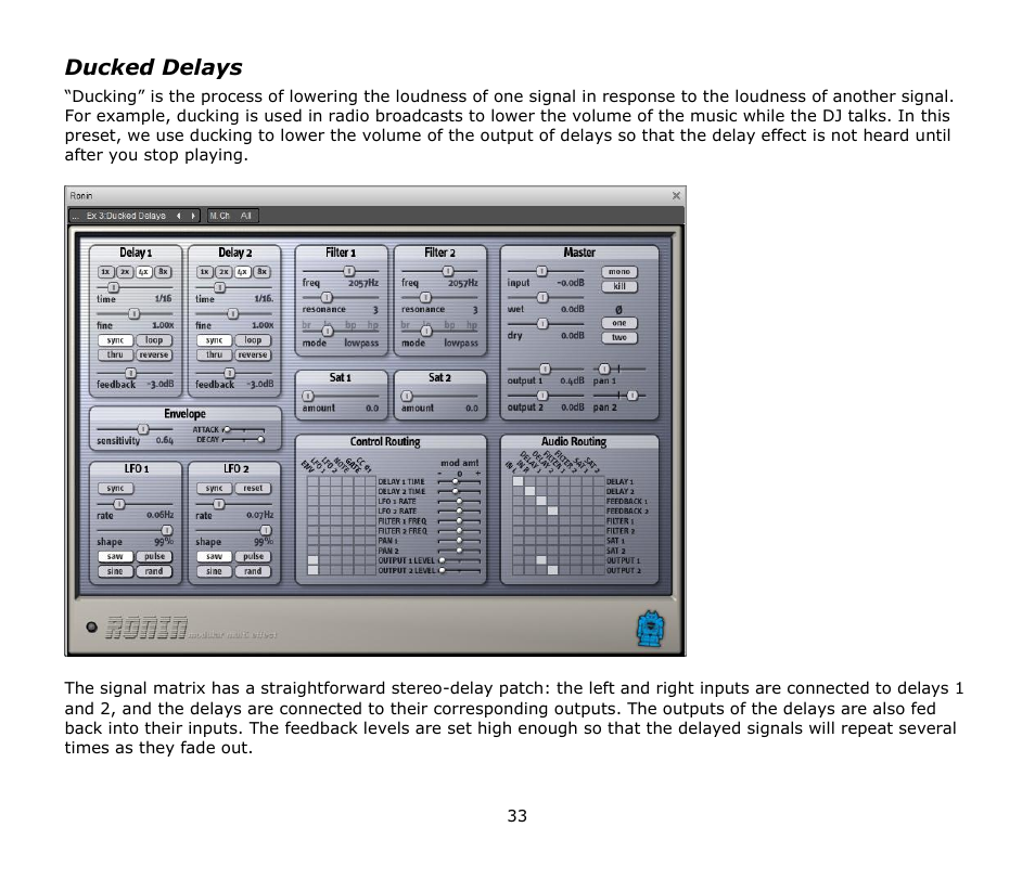 Ducked delays | Audio Damage Ronin User Manual | Page 33 / 37