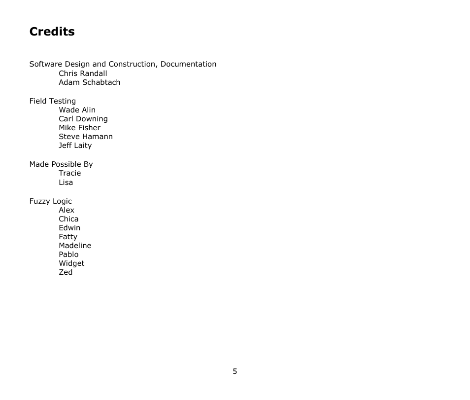 Credits | Audio Damage Ronin User Manual | Page 5 / 37
