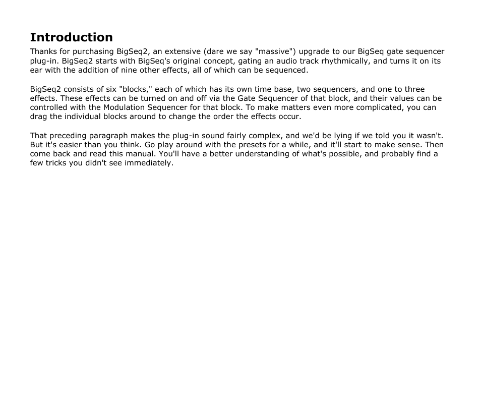 Introduction | Audio Damage BigSeq2 User Manual | Page 6 / 24