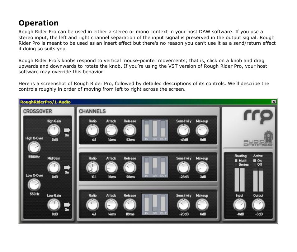 Operation | Audio Damage Rough Rider Pro User Manual | Page 7 / 12