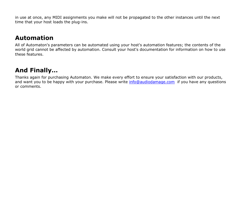 Automation, And finally | Audio Damage Automaton User Manual | Page 22 / 22