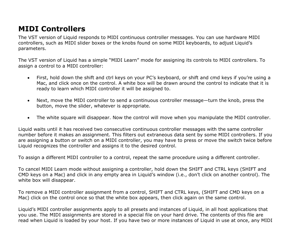 Midi controllers | Audio Damage Liquid User Manual | Page 12 / 13
